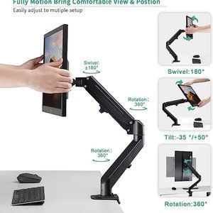 Single Monitor Stand - Articulating Gas Spring Monitor Arm